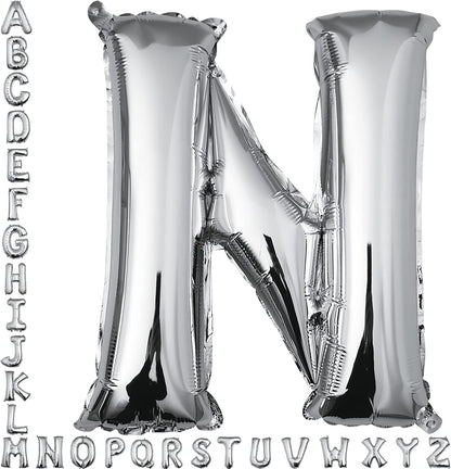 40 inch Silver Letter A Balloon, Big Size Alphabet Foil Mylar Helium Balloons for Birthday Party Celebration Wedding Anniversary Baby Shower Decorations Supplies Alphabet A