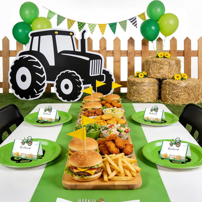 Construction Table Place Cards 50pcs Dump Truck Tent Cards Digger Excavator Food Labels Car Blank Name Card for Birthday Baby Shower Construct Theme Party Table Setting Supplies
