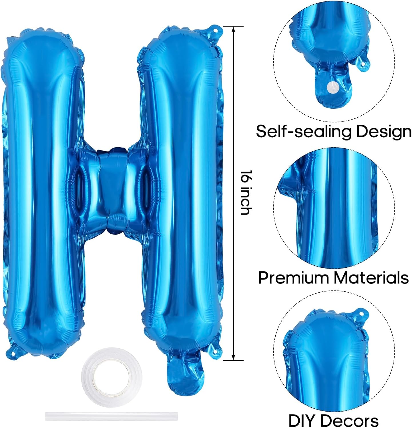 Happy Birthday Balloons Banner, Foil Balloon Personalized Name Letters Balloons Sign Birthday Party Decorations for Women Men Boys Girls Cream