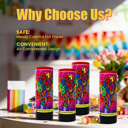 Small Confetti Cannon 24 Pack Mini Confetti Poppers Multicolor Party Poppers Confetti Small Party Confetti for Kids Ideal for Weddings Birthdays Graduations Baby Shower Christmas New Years