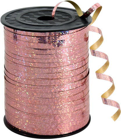 BEISHIDA 500 Yards Red Ribbon Crimped Curling, Balloon String Shiny Metallic Roll for Gift Wrapping Ribbon for Birthday Valentines Day Wedding Mother's Day Party Decorations
