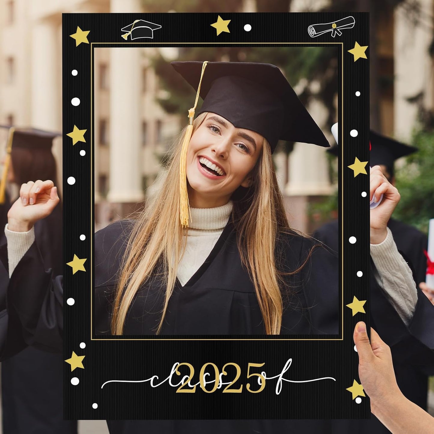 Beeveer 32 x 24 Inch Photo Booth Selfie Frame Prop Booth for Birthday Event Parties Large Blank DIY Cutout Props for Funny Decoration Christmas, Holiday Supplies