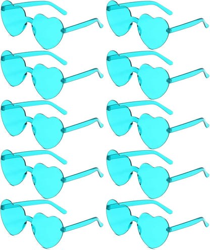 AEAHALY Heart Sunglasses for Women and Men Rimless Heart Shaped Sunglasses Bachelorette Bride Party Accessories