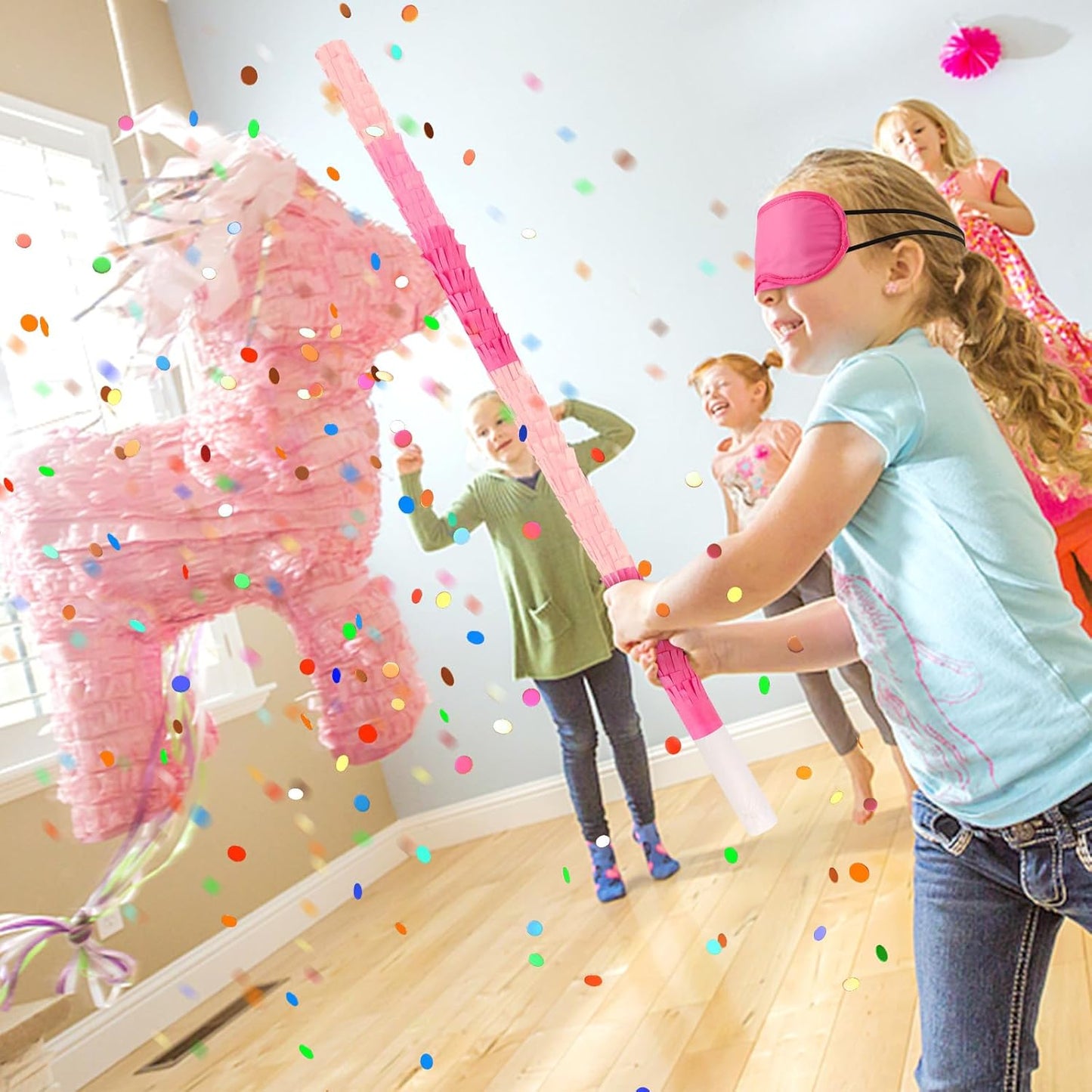 Easter Bunny Pinata Funny Bunny Egg Pinata with Blindfold & Stick for Birthday Decorations Easter Party Supplies Spring Decorations