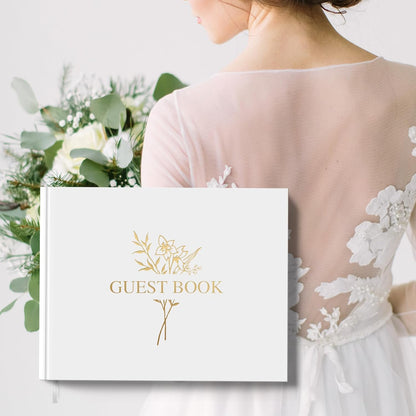 Wedding Guest Book for Memorial Service with 216 Photo Corners Stickers, Linen Guestbook to Sign at Bridal Shower or Wedding Reception Party,100 Pages, Blank Thick Paper Books for Baby Shower- Sage