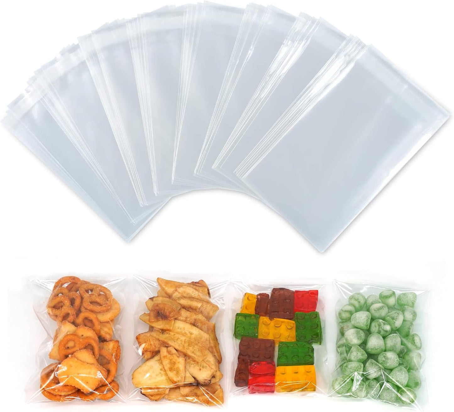350 Pcs 4x6" Clear Cookie Treat Bags, Self-Sealing Resealable Cellophane Dessert Wrapper - Perfect for Gift Giving & Party Favors