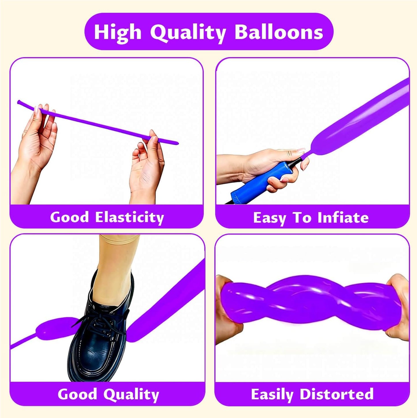 260 Clear Long Balloons for Animals, Thickening Skinny Latex Twisting for Arch Modeling Magic Clown Birthday Wedding Party Decorations 100pcs