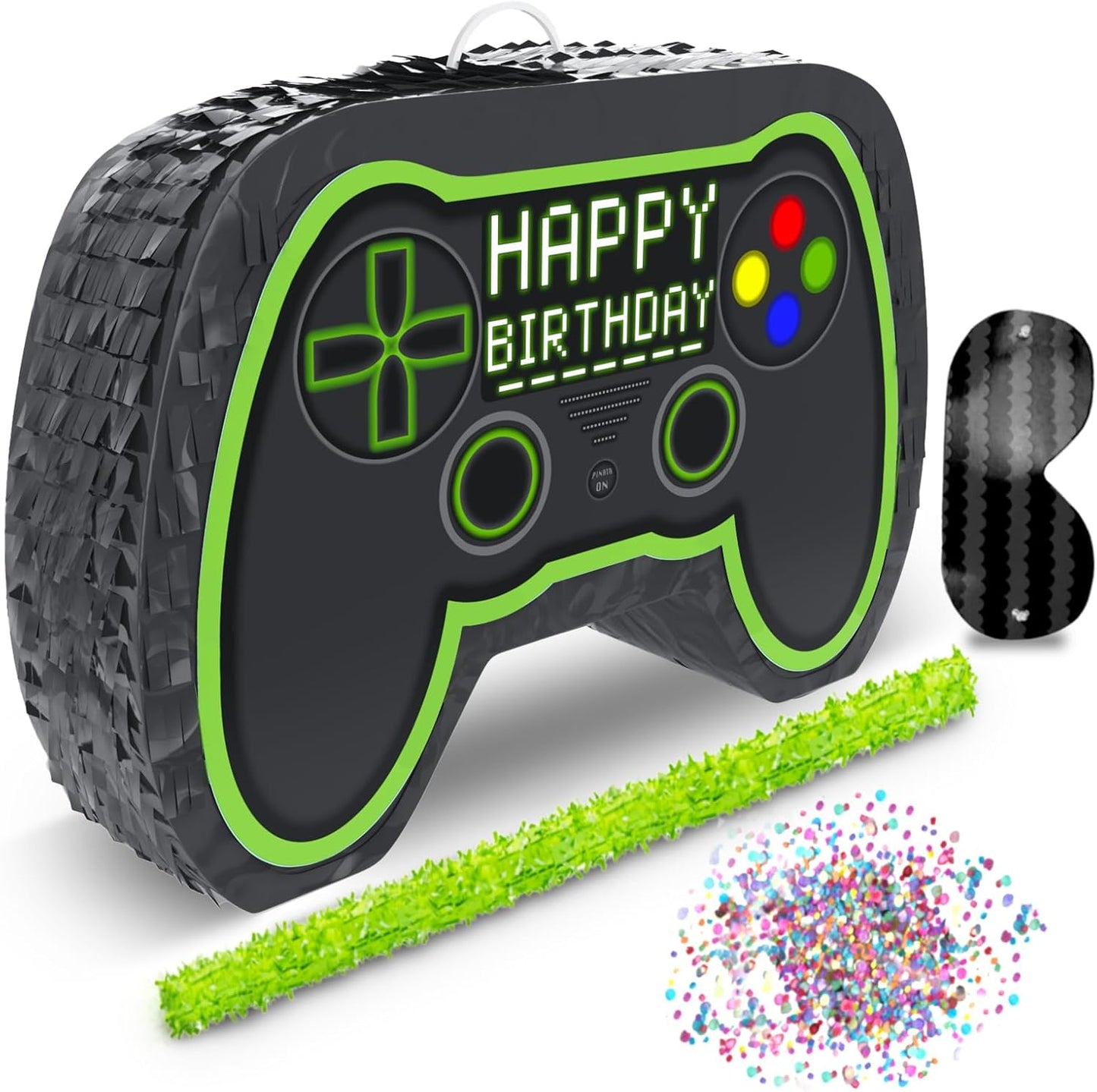 Jergrim Blue Monster Truck Piñata, Small 4 Piece Set, perfect for Kids Birthday Parties, Race Car Party Supplies fits piñata candy and party favors (17”X11”) Durable!