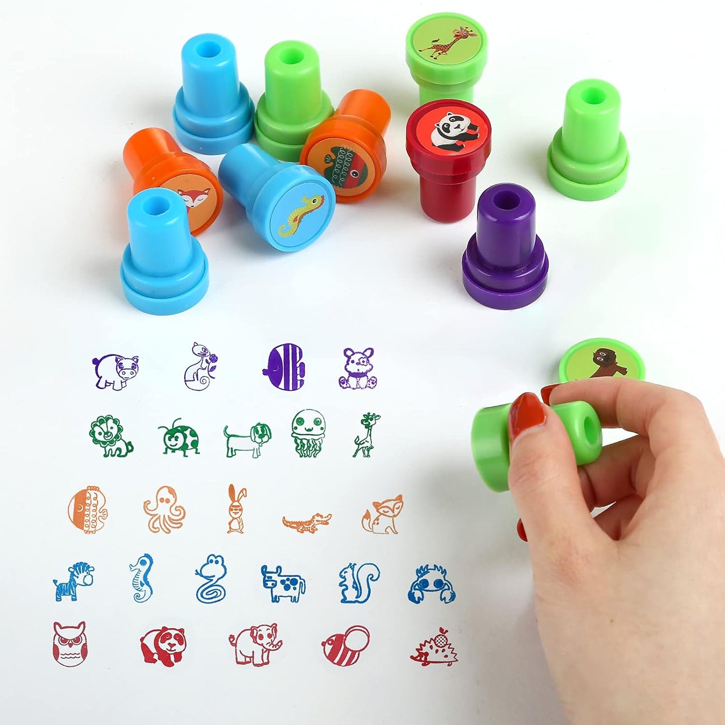 Kesoto 26Pcs Zoo Animal Stamps for Kids, Self Inking Stamps for Kids Birthday Gift, Farm Party Favors, Teacher Stamps