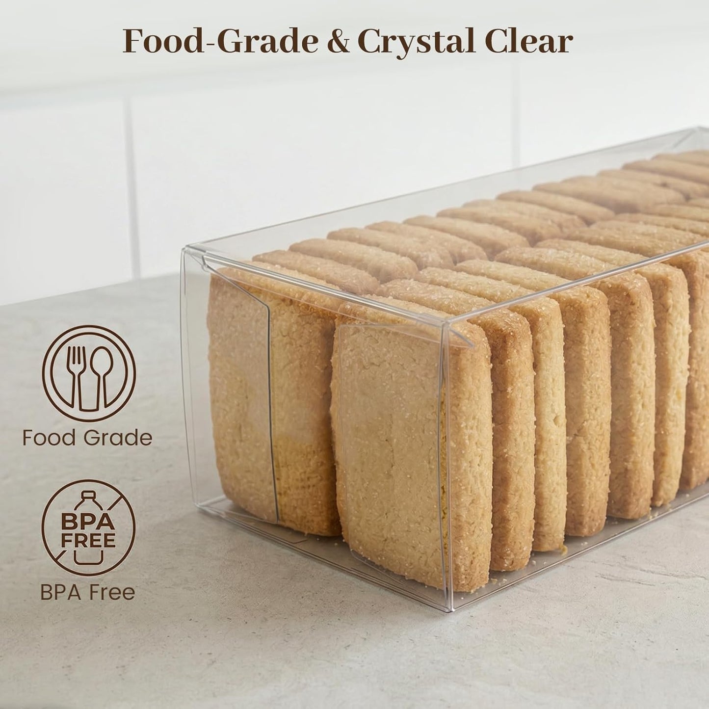 VGOODALL 100 Pcs Clear Favor Boxes, 2x2x2 Inch Small Transparent Cube Gift Boxes for Candy, Macarons, Jewelry, Wedding, Birthday, Baby Shower Party Favors