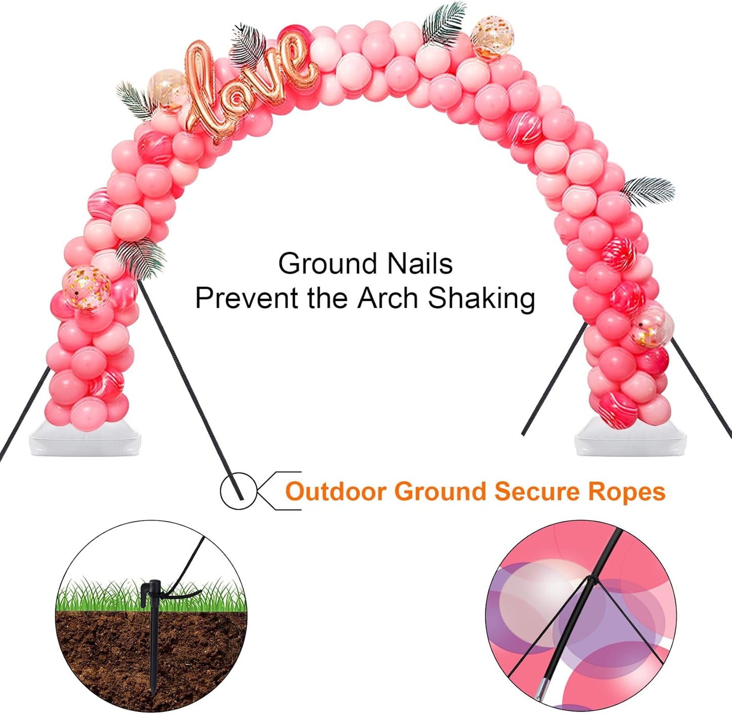 Chamvis Balloon Arch Kit, 9FT Height & 10FT Width Adjustable Balloon Arch Stand Frame Garland Stand: Wedding Baby Shower Birthday Photo Backdrop