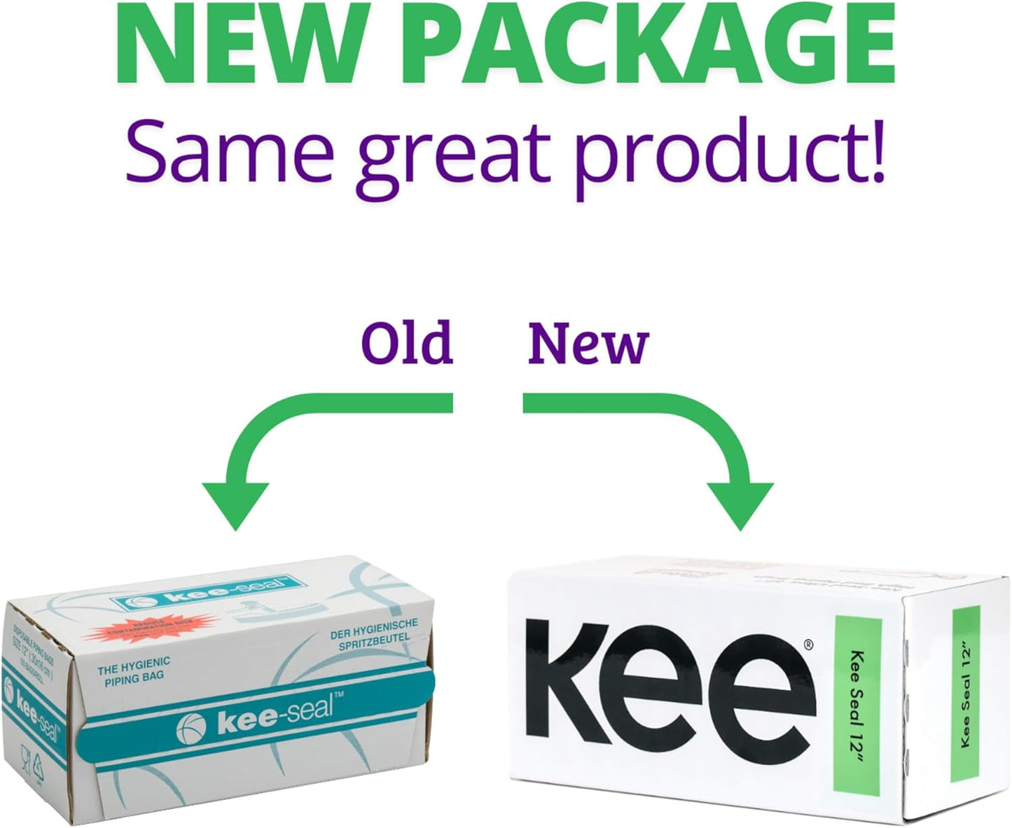 KEE-SEAL Disposable Pastry Bags, Piping Bag with Grip Tight Outer Surface, Smooth-Flow Interior, Easy Tear Perforation, Convenient Dispenser Box, 18-Inch, Clear