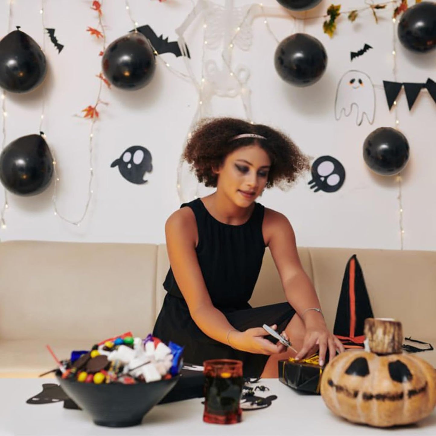 110pcs Black Balloon 12 inch, Black Latex Balloons for Birthday Party Baby Shower Wedding(with 2 Ribbons). - Colors A