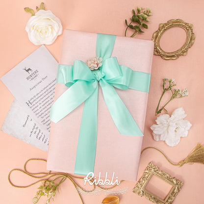 Ribbli Double Faced White Satin Ribbon,3/8” x Continuous 25 Yards,Fabric Ribbon use for Bows Bouquet,Gift Wrapping,Floral Arrangement