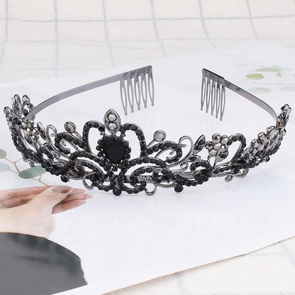 COCIDE Birthday Queen Sash & Rhinestone Tiara Set Gold Happy Birthday Crowns for Women Party Decoration Kit Rhinestone Headband for Women Glitter Crystal Hair Accessories for Cake Topper