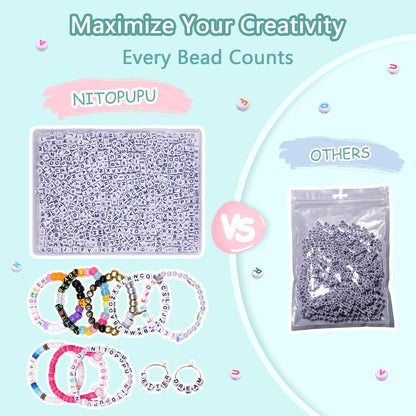 1000Pcs Glow Letter Beads Acrylic Alphabet Bead Glow in The Dark, 4x7 mm Round Beads for Friendship Bracelets and DIY Crafts