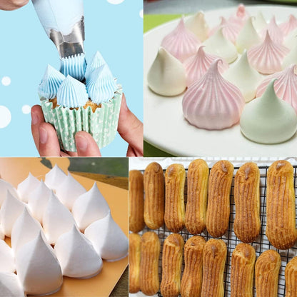 Icing Piping Tip Set,3 Large Decorating Tips Stainless Steel,DIY Cream Rose Flower Piping Tips,Cupcake Pastry Tips for Cake Decorating(1M 2D 2F)