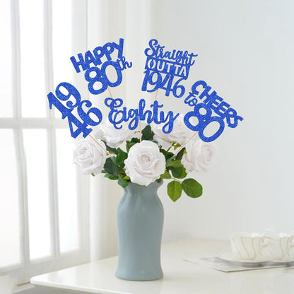 15 PCS 50th Birthday Centerpiece Sticks Fifty Happy 50th Straight Outta 1976 Table Flower Centerpieces Sticks Cheers to 50 Floral Decorations for 50th Birthday Party Centerpieces Supplies Black