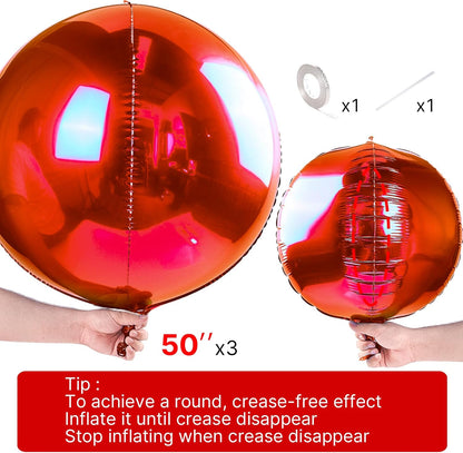 PartyWoo Metallic Gold Foil Balloons 20pcs Different Sizes Pack of 22 15 10 Inch Large Round Foil 4D Inflatable Mirror Ball Mylar Balloons for Graduation Birthday Baby Shower Party Decorations
