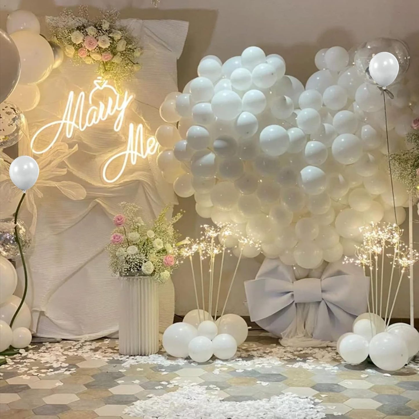 110pcs Black Balloon 12 inch, Black Latex Balloons for Birthday Party Baby Shower Wedding(with 2 Ribbons). - Colors B