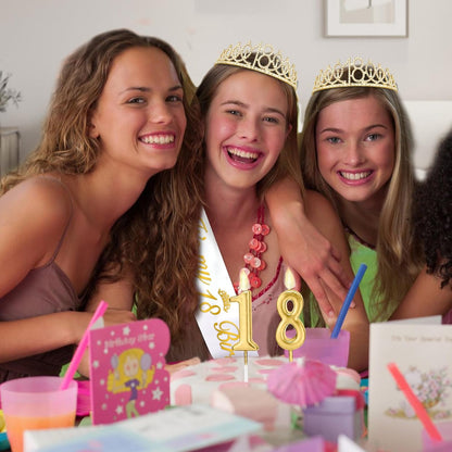 21st Birthday Decorations for Her with 21st Birthday Sash and Crown, Candles Gold, Gifts for 21 Year Old Girls