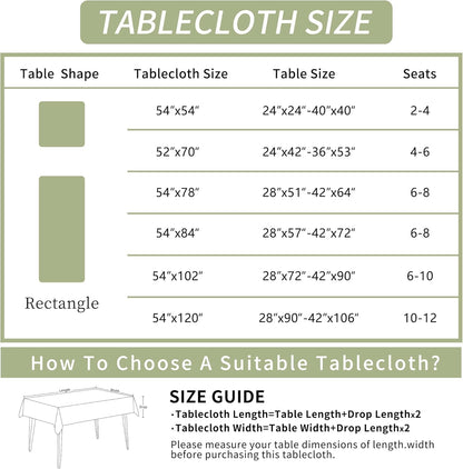 Rectangle Table Cloth,100% Waterproof Tablecloth Oil Proof Spill Proof Vinyl Table Cloth, Wipe Clean Plastic Table Cover for Dining, Camping, Indoor and Outdoor 52" x 70",Leaves