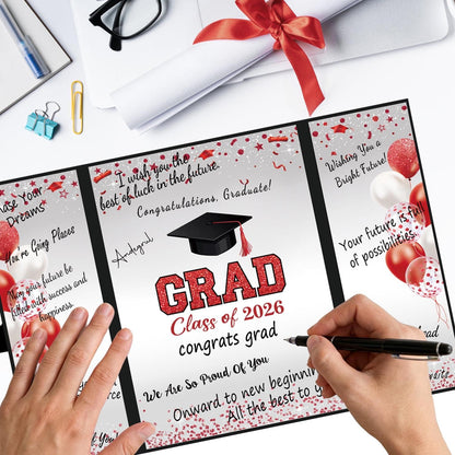 QIYANPAX Graduation Guest Book 2026, Blue and Gold Graduation Decorations Class of 2026, Graduation Signature Book, Congrats Grad Guest Book Alternative, Unique Graduation Gifts
