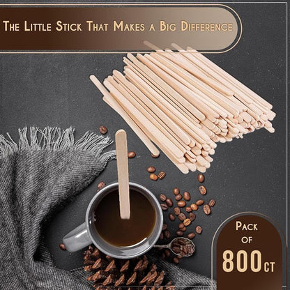 Perfect Stix Premium Wooden Coffee Stirrer Sticks, Thick Birch Wood 1000 Count, 5.5" Inches. Eco-Friendly Wooden Stirrers (5.5Inches / 1000PC)