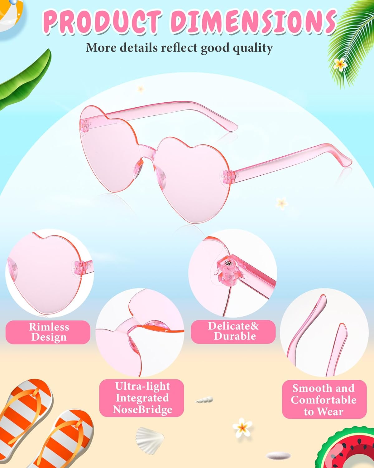 Kanayu 12 Pcs Mixed Style Rimless Sunglasses Retro Party Favors Eyewear for Bachelor Party Photoshoot Costume Accessories