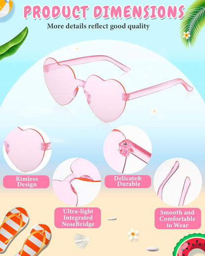 Kanayu 12 Pcs Mixed Style Rimless Sunglasses Retro Party Favors Eyewear for Bachelor Party Photoshoot Costume Accessories