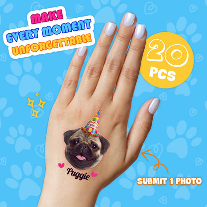 96 PCS Dog Pet Pre-Cut Temporary Tattoos for Kids | Super Cute First Themed Birthday Party Favors, Supplies, Decorations, Animal Fake Tattoo Stickers (Multiple)