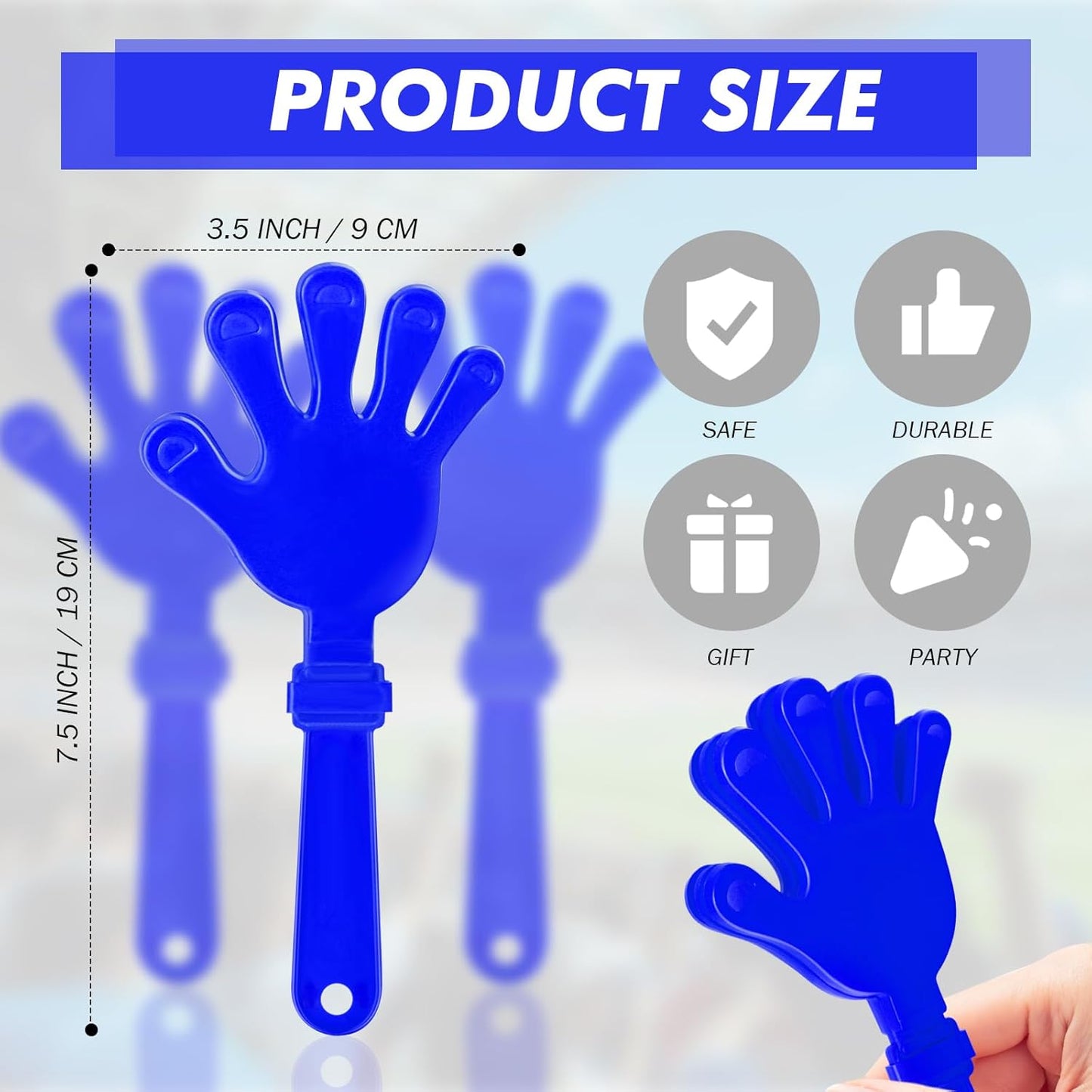 12 Pcs Hand Clappers Noisemakers 7.5 Inch Clappers Noisemakers Plastic Hand Clappers for Birthdays Game Football Sporting Events Cheers Supplies Dance Basketball Football Noisemakers(Yellow)