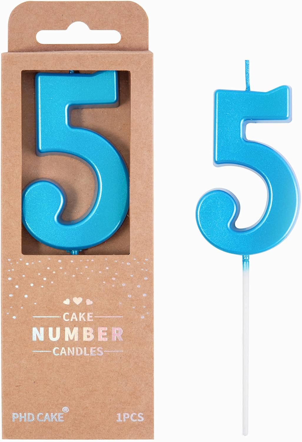 PHD CAKE 2.76 Inch Modern Gold 2 Number Birthday Candles, Gold Number Candles, Cake Number Candles, Party Celebration