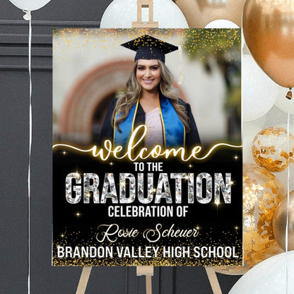 Graduation Party Welcome Sign, Photo Graduation Poster, Graduation Decorations, Grad Party Sign, Grad Welcome Sign, Graduation gift for best friend, Graduation gift for daughter, sister, brother - 1