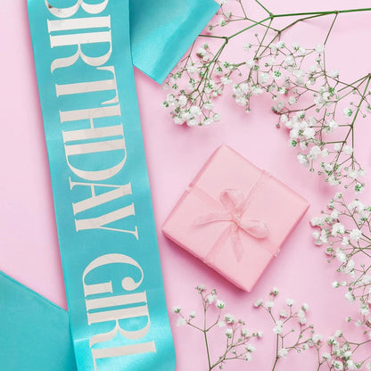 Birthday Girl Sash, Pink Foil White Birthday Sash for Girl Sweet 16th 18th 20th 21st 30th Fun Birthday Party Gifts Favors Decorations