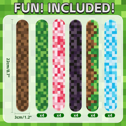 Cartoon Animation Slap Wristband, 24 Pack - Birthday Party Supplies, Cartoon Theme Bracelets Goodie Bag Fillers for Birthday & Theme Parties
