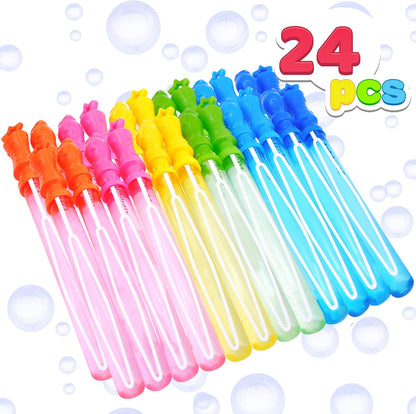 JOYIN 24 Pack 14.6’’ Big Bubble Wands Bulk (2 Dozen) for Summer Toy, Outdoor/Indoor Activity Use, Easter, Bubbles Party Favors Supplies for Kids