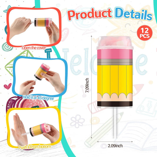 12 Pack Pencil Confetti Poppers End of the Year Gifts for Students from Teachers Last Day of School Party Favors Kindergarten Preschool Graduation Celebration Confetti Shooter Party Popper