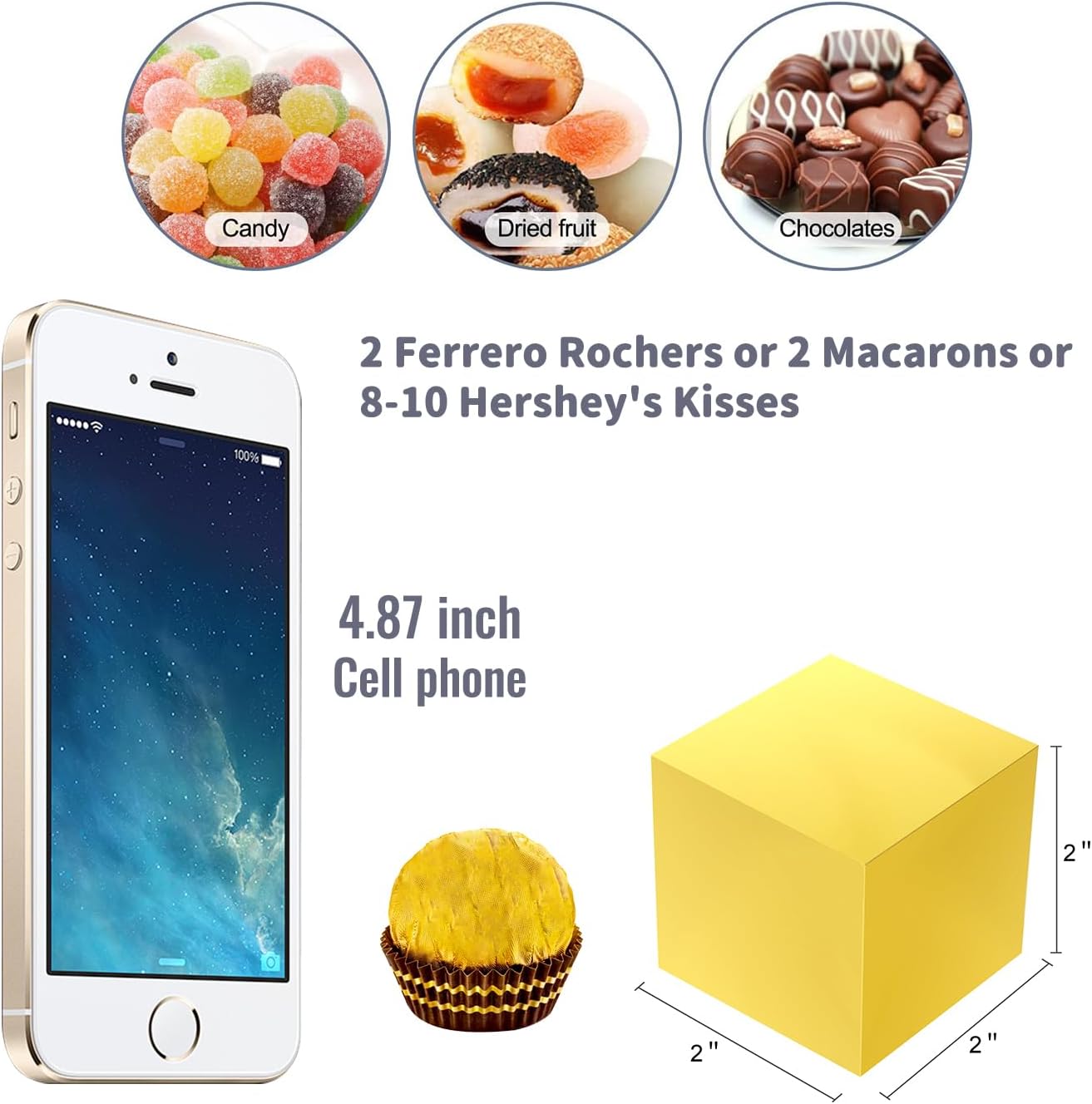 100 Pack Small Gift Boxes, 2x2x2 Inches Favor Boxes Gold Paper Gift Boxes with Lids for Presents, Crafting, Cupcake Boxes, Gifts, Candy Boxes for Wedding Party Bridal Shower Baby Shower Favors