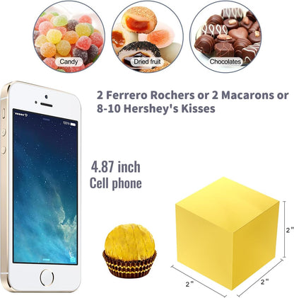 100 Pack Small Gift Boxes, 2x2x2 Inches Favor Boxes Gold Paper Gift Boxes with Lids for Presents, Crafting, Cupcake Boxes, Gifts, Candy Boxes for Wedding Party Bridal Shower Baby Shower Favors