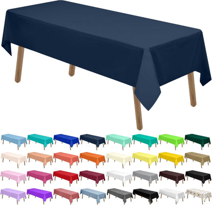PARTY ULYJA White Plastic Tablecloths 2 Pack Disposable Table Covers 54 x 108 Inch Bridal Shower PEVA Vinyl Table Cloths for Picnic Birthday Wedding Banquet Parties 8 ft Rectangle Table Use