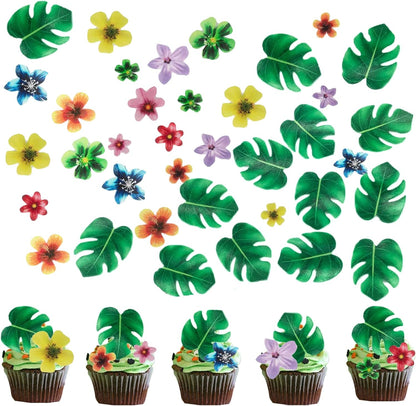 Weraru 58Pcs Edible Butterfly and Flowers Cake Topper Cupcake Toppers Wedding Themed Party Birthday Cake Decoration Mixed Size & Colour