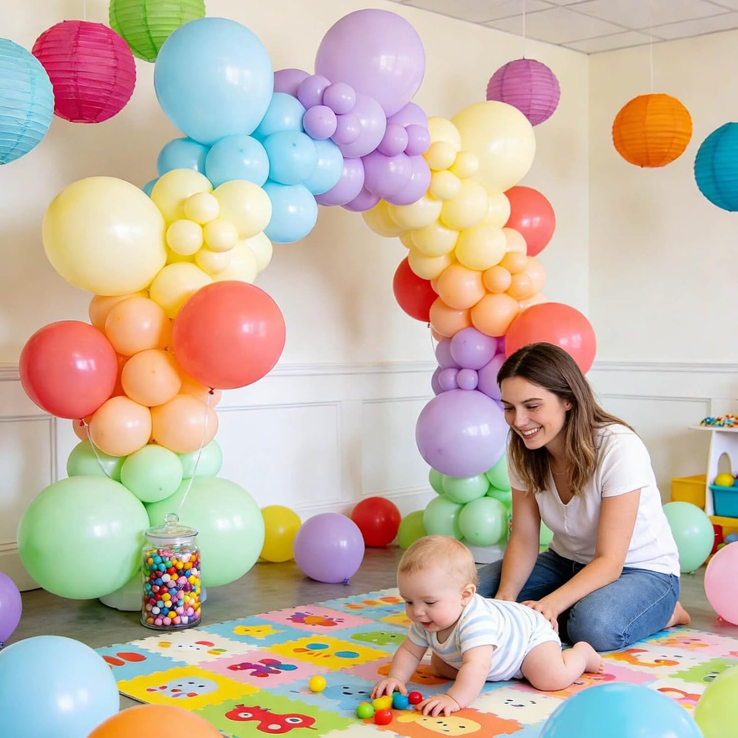 110pcs Black Balloon 12 inch, Black Latex Balloons for Birthday Party Baby Shower Wedding(with 2 Ribbons). - Colors B