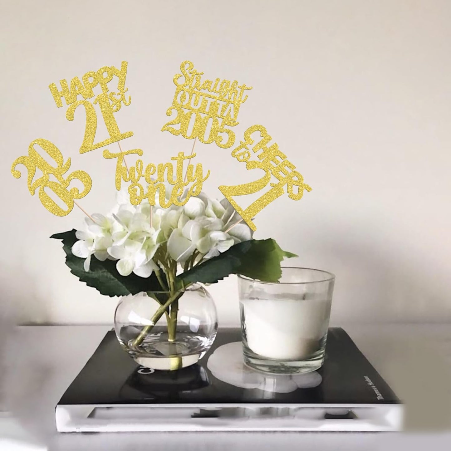 15 PCS 50th Birthday Centerpiece Sticks Fifty Happy 50th Straight Outta 1976 Table Flower Centerpieces Sticks Cheers to 50 Floral Decorations for 50th Birthday Party Centerpieces Supplies Black