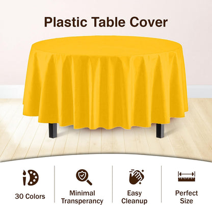 12-Pack Premium Plastic Tablecloth 54in. x 108in. Rectangle Table Cover - Dark Blue - Colors B