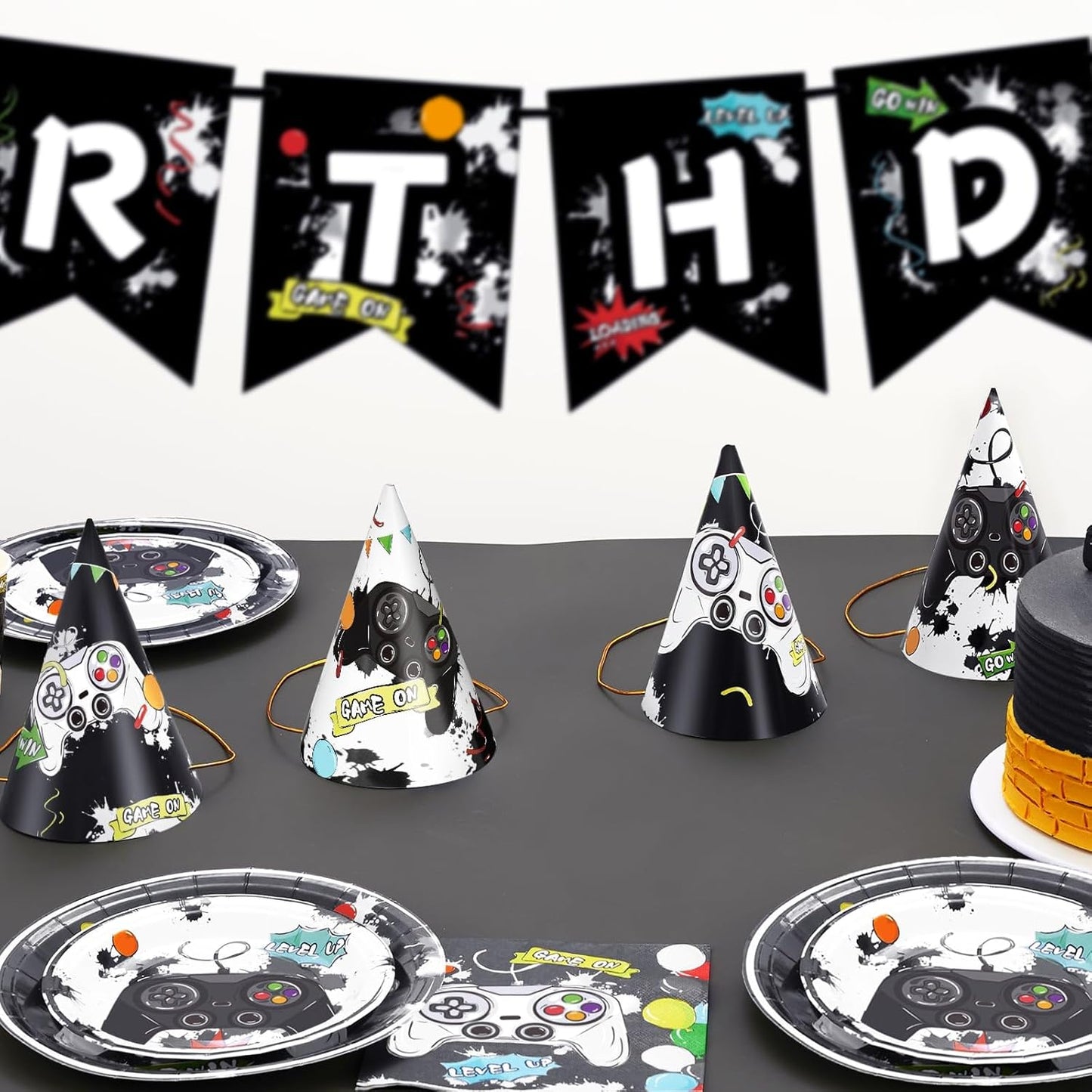 WERNNSAI Birthday Party Hats - 12 Pcs Birthday Party Supplies Cone Hat Headbands Colorful Paper Party Hats for Kids