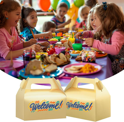 UnicoPak 30 Pack Party Favor Boxes Treat Boxes, White Gable Gift Boxes for Party Favors Goodies Cookies Treats Candies Meals Lunch, 6.5x3.5x3.5 Inches