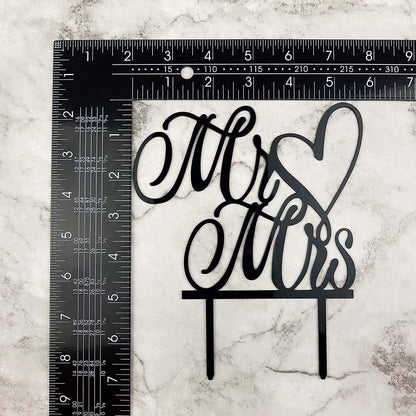 Mr and Mrs Cake Topper, Bride and Groom Sign Wedding, Engagement Cake Toppers Decorations (Mirror Gold Acrylic)