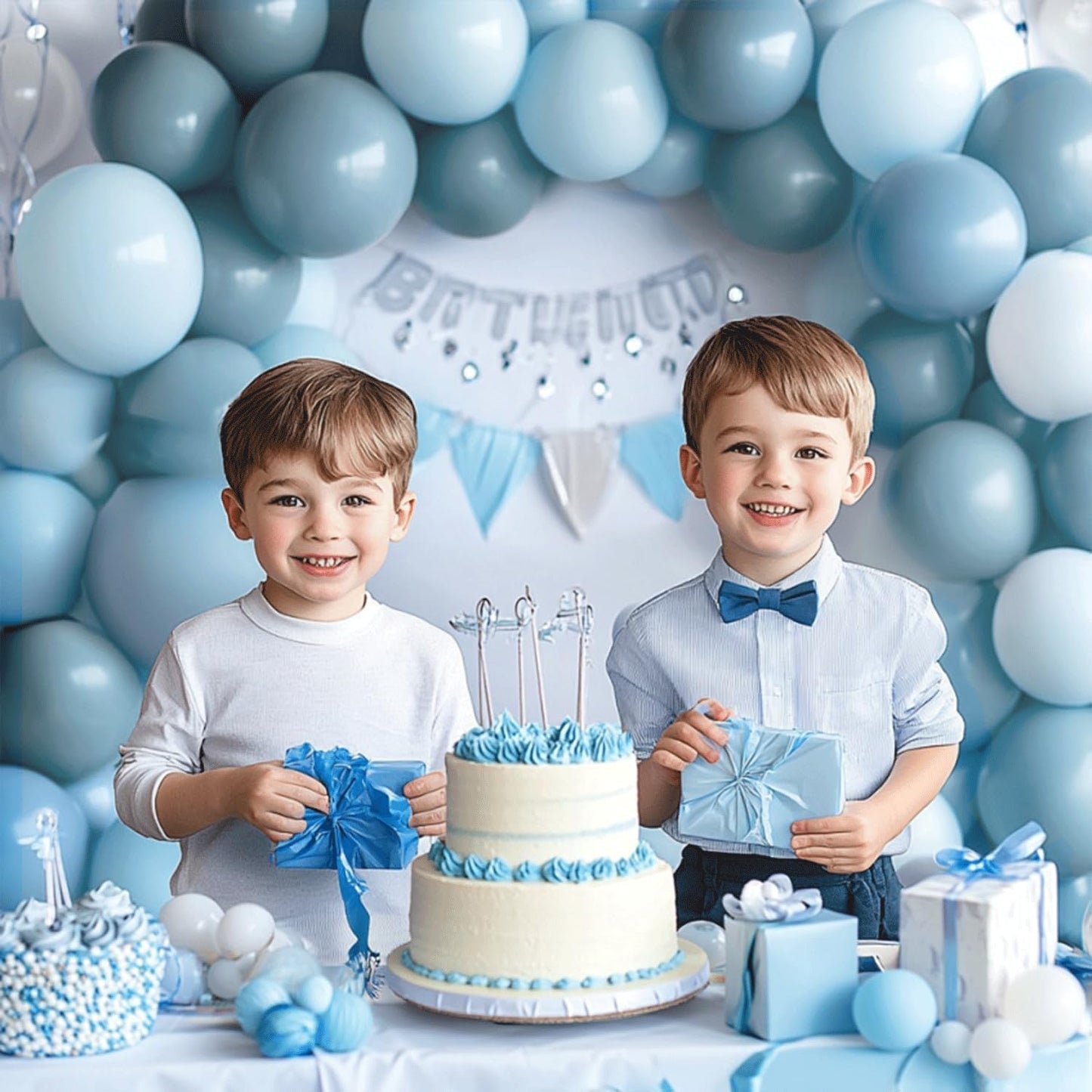 Pearl White Balloon Arch Kit,Double Stuffed Pastel White Cream Ivory Balloons Garland Kit Different Sizes 18/12/10/5 inch White Latex Balloon for Wedding Birthday Bridal Shower Party Decorations