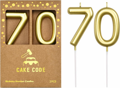 2.76 Inch Classical Gold 5 Number Birthday Candles, Gold Number Candles, Cake Number Candles, Party Celebration